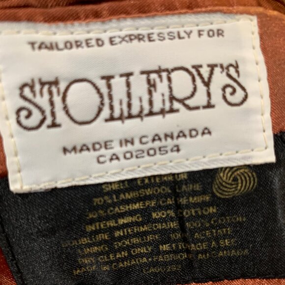 VINTAGE STOLLERY'S WOOL DOUBLE BREAST TRENCH COATS SIZE L - Picture 15 of 15